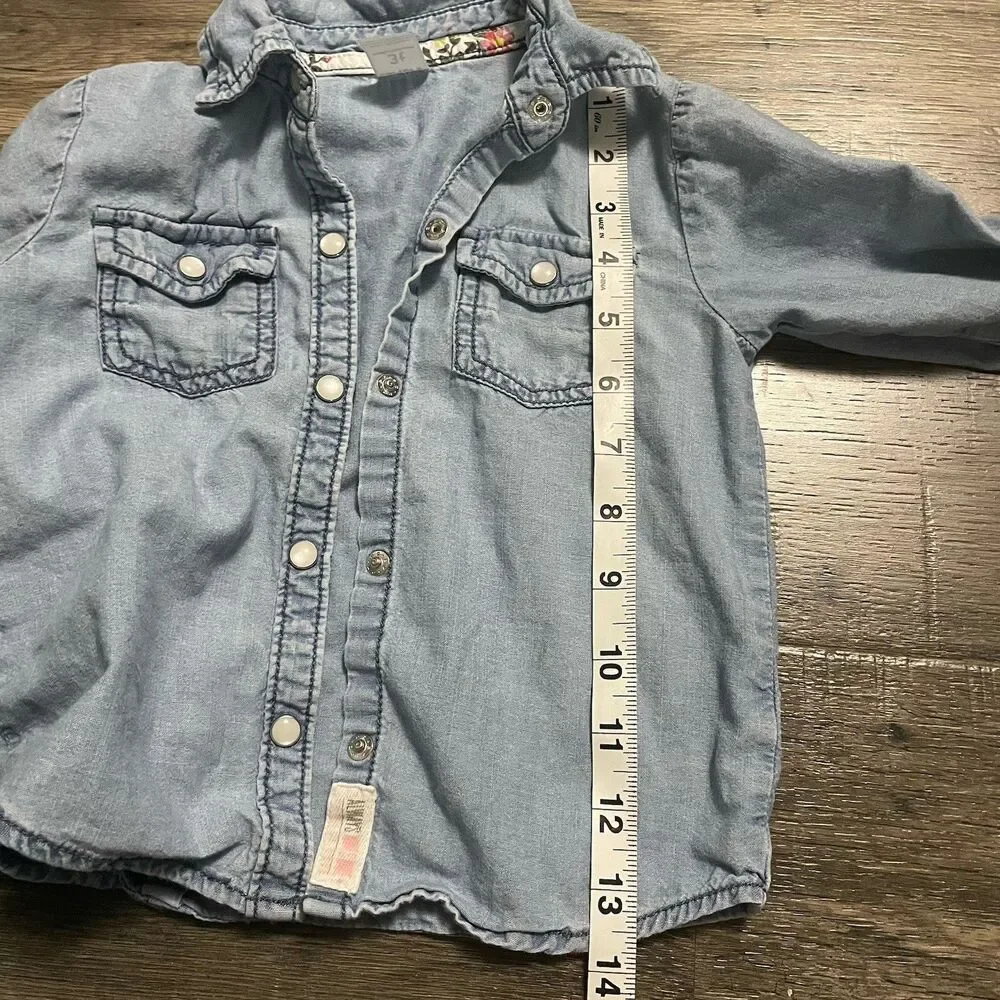 Carter’s Girls 3T Cotton Button Down Pearl Snap